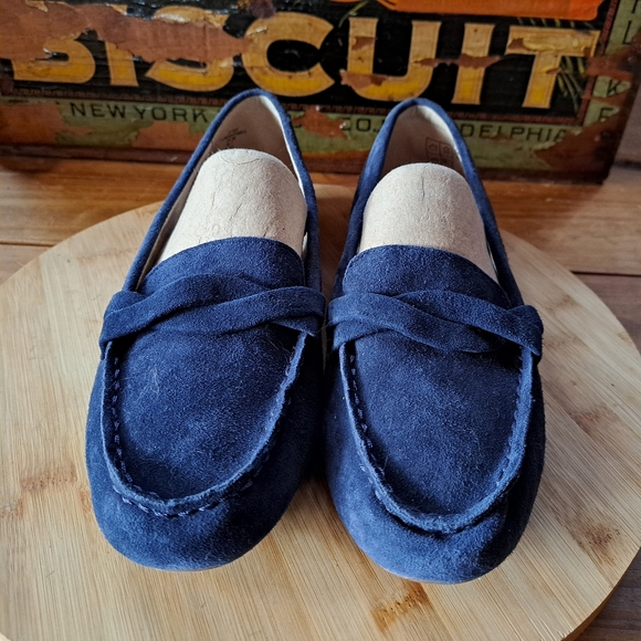 Land's End Slippers, Women Size 9, Unisex, Blue Suede Slip On Flats - Picture 2 of 10